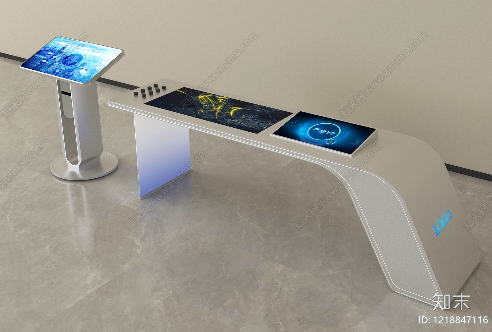 现代简约科技展厅3D模型下载【ID:1218847116】