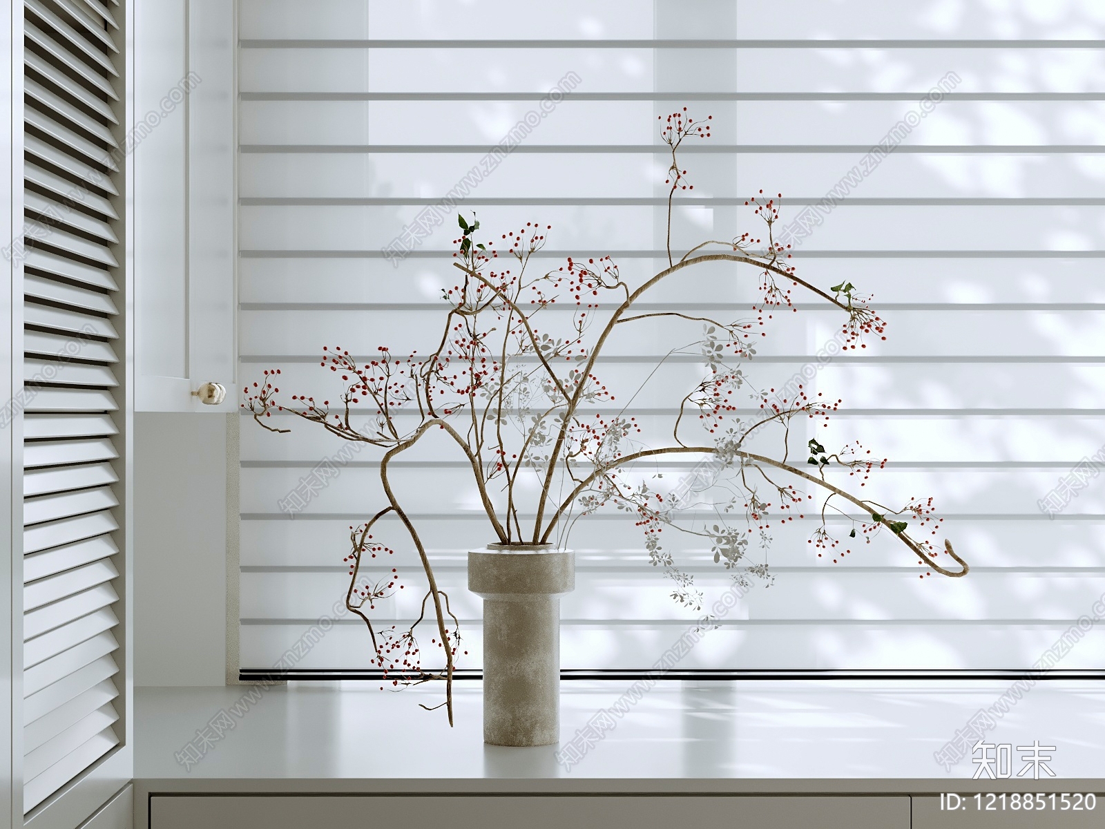 侘寂花艺3D模型下载【ID:1218851520】