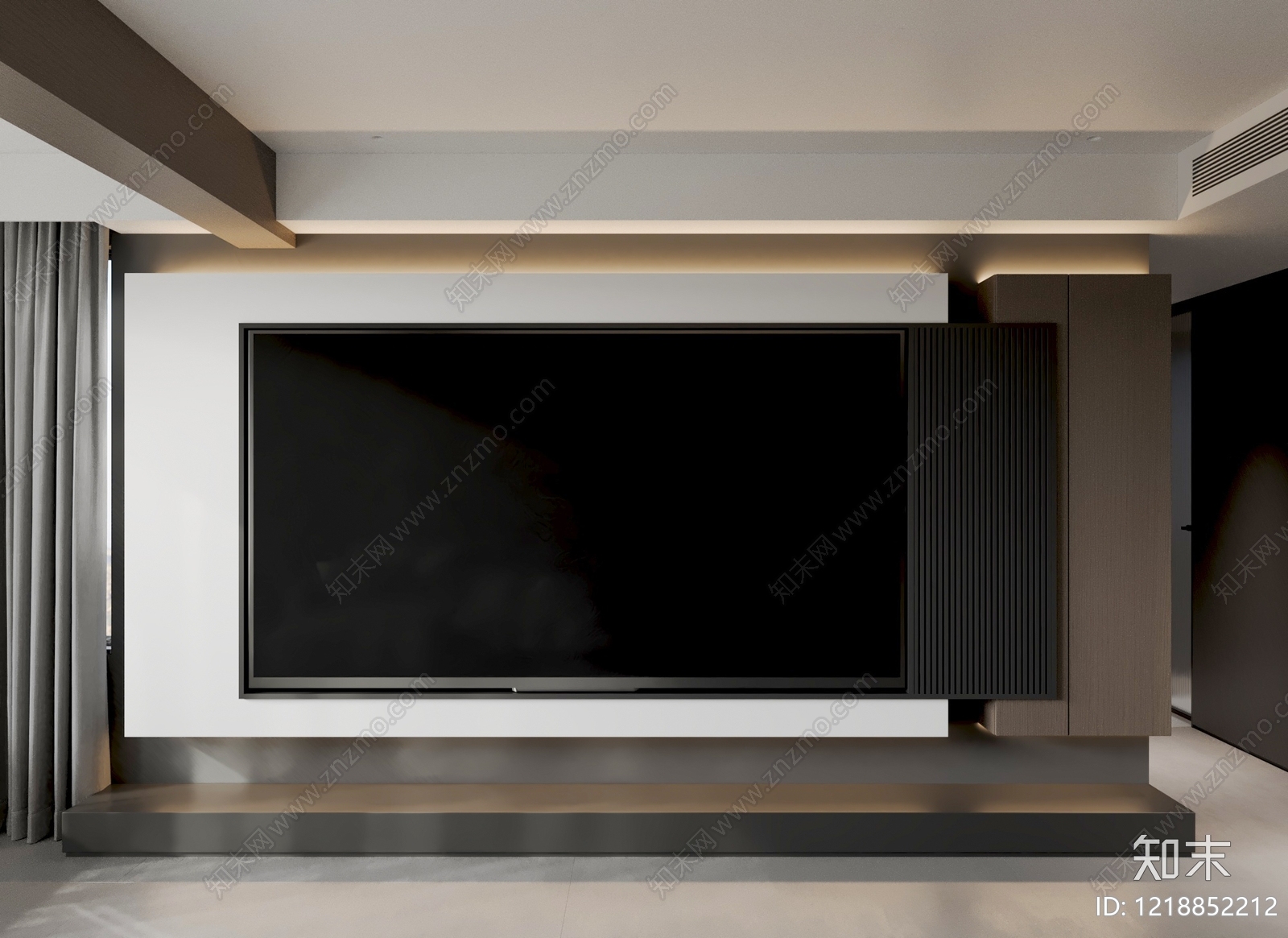 极简电视背景墙3D模型下载【ID:1218852212】