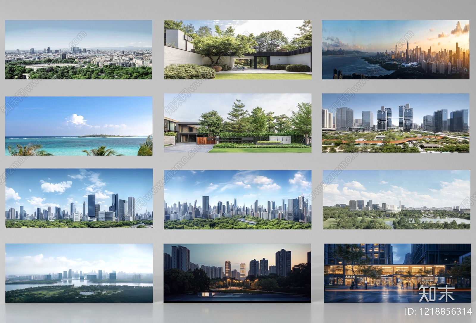 现代主义鸟瞰规划3D模型下载【ID:1218856314】