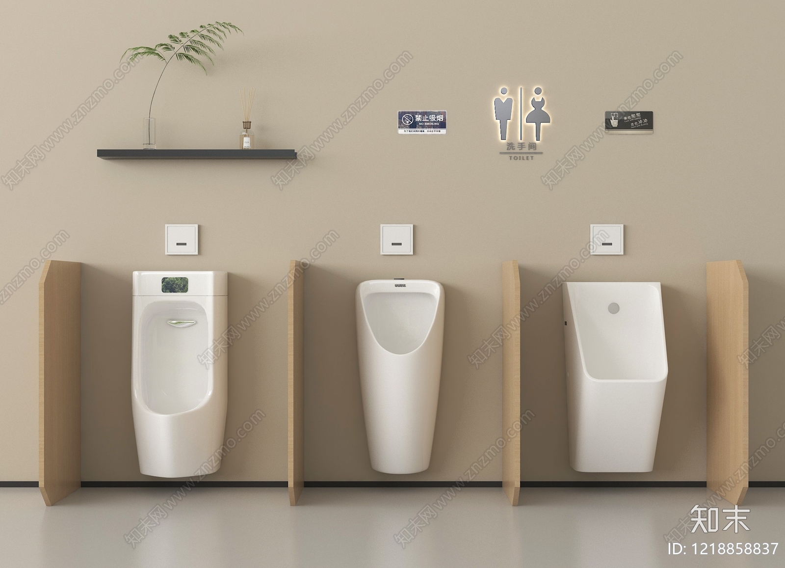 极简公共卫生间3D模型下载【ID:1218858837】
