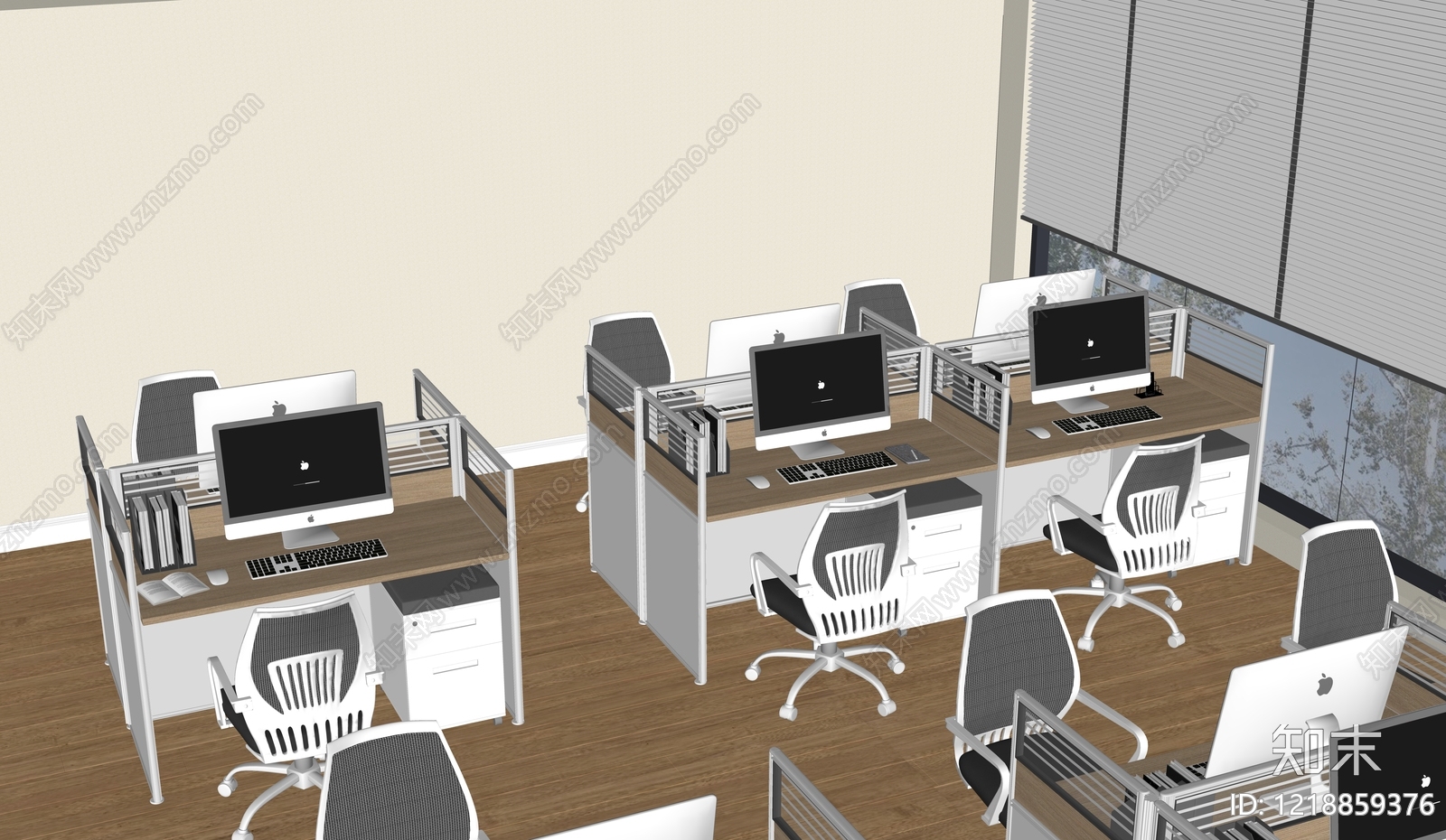 现代办公桌椅SU模型下载【ID:1218859376】