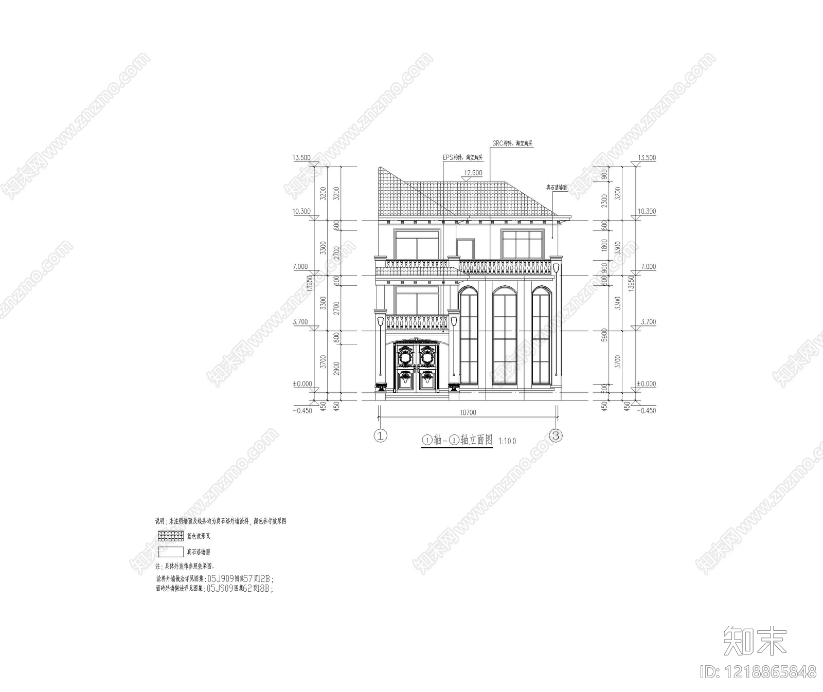 别墅建筑cad施工图下载【ID:1218865848】