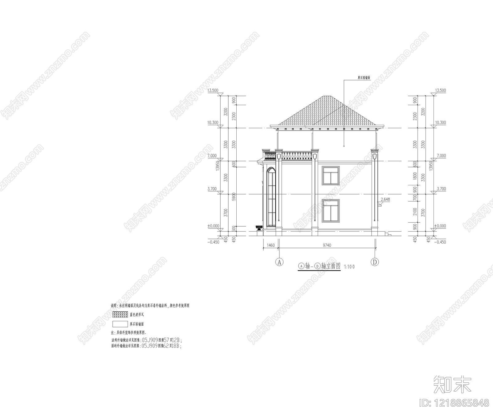 别墅建筑cad施工图下载【ID:1218865848】