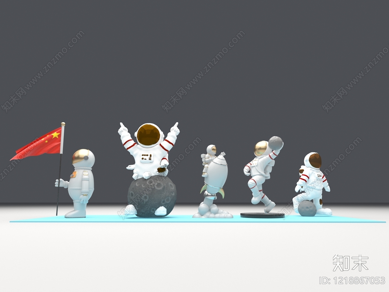 潮玩风格摆件组合3D模型下载【ID:1218867053】