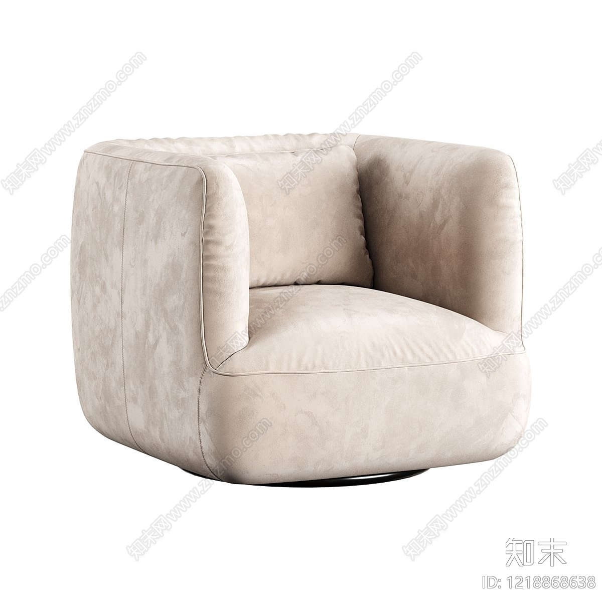 奶油风单人沙发3D模型下载【ID:1218868638】