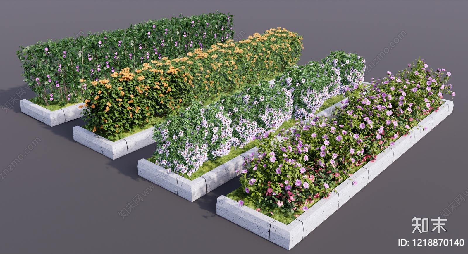现代花钵花器SU模型草图