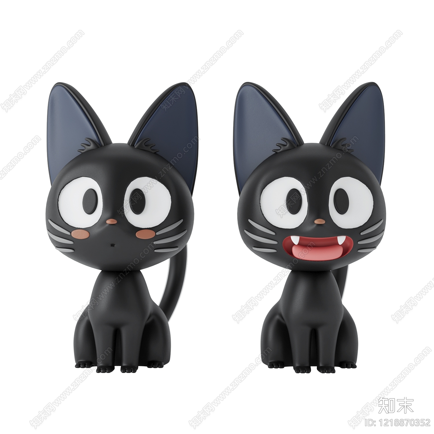 日式雕塑摆件3D模型渲染效果图