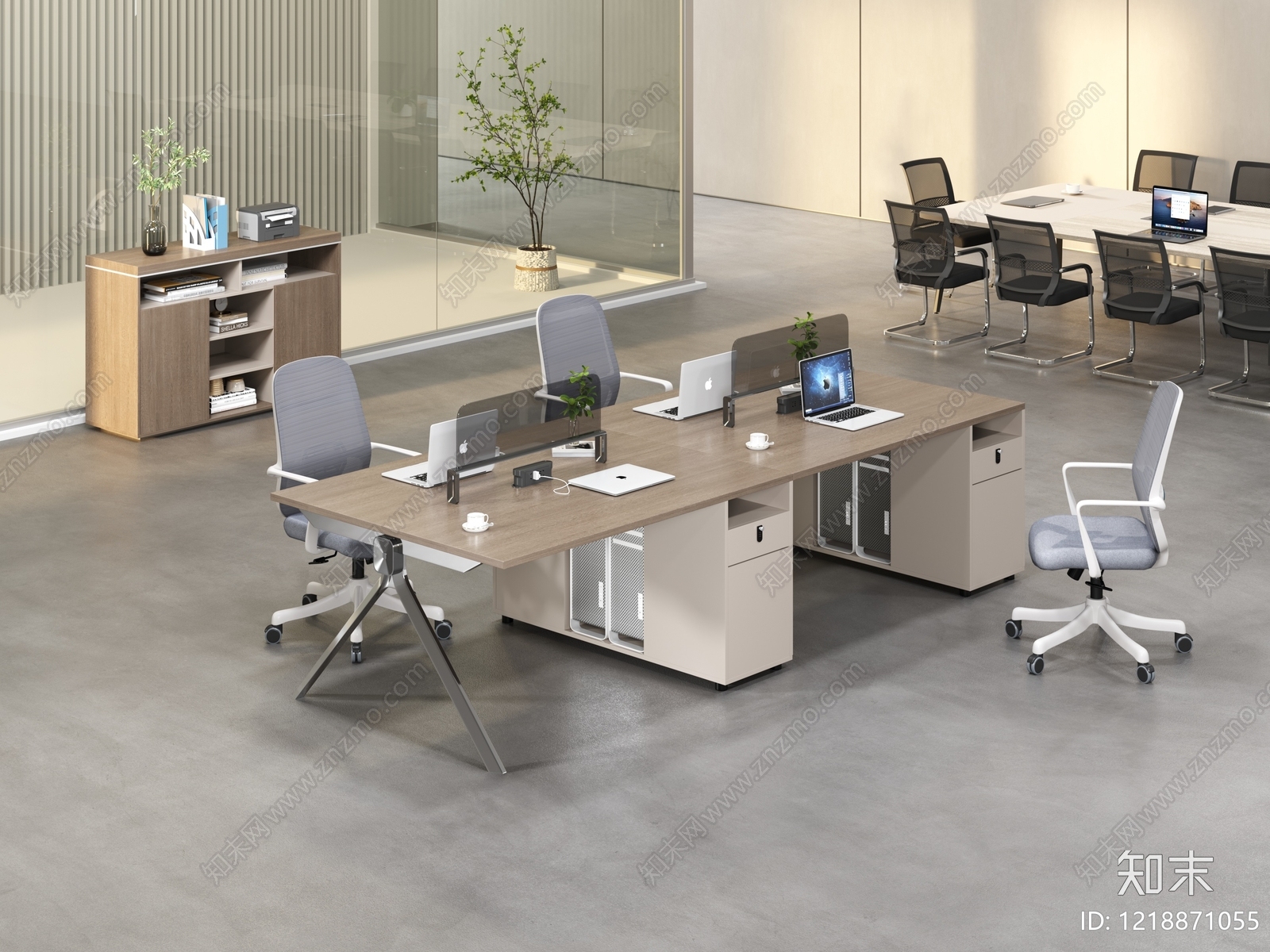 现代简约办公区3D模型下载【ID:1218871055】