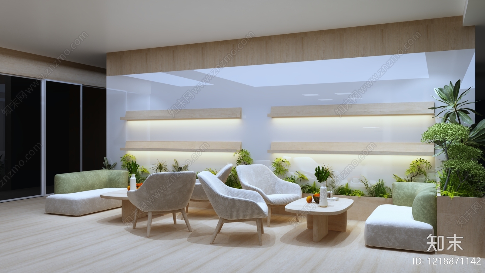 奶油风休息区3D模型下载【ID:1218871142】