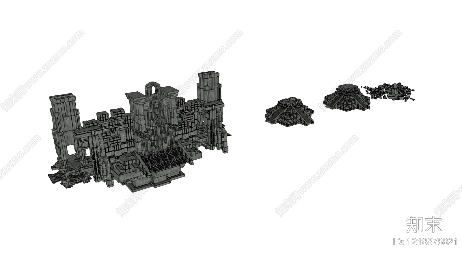 null古建筑SU模型下载【ID:1218878821】