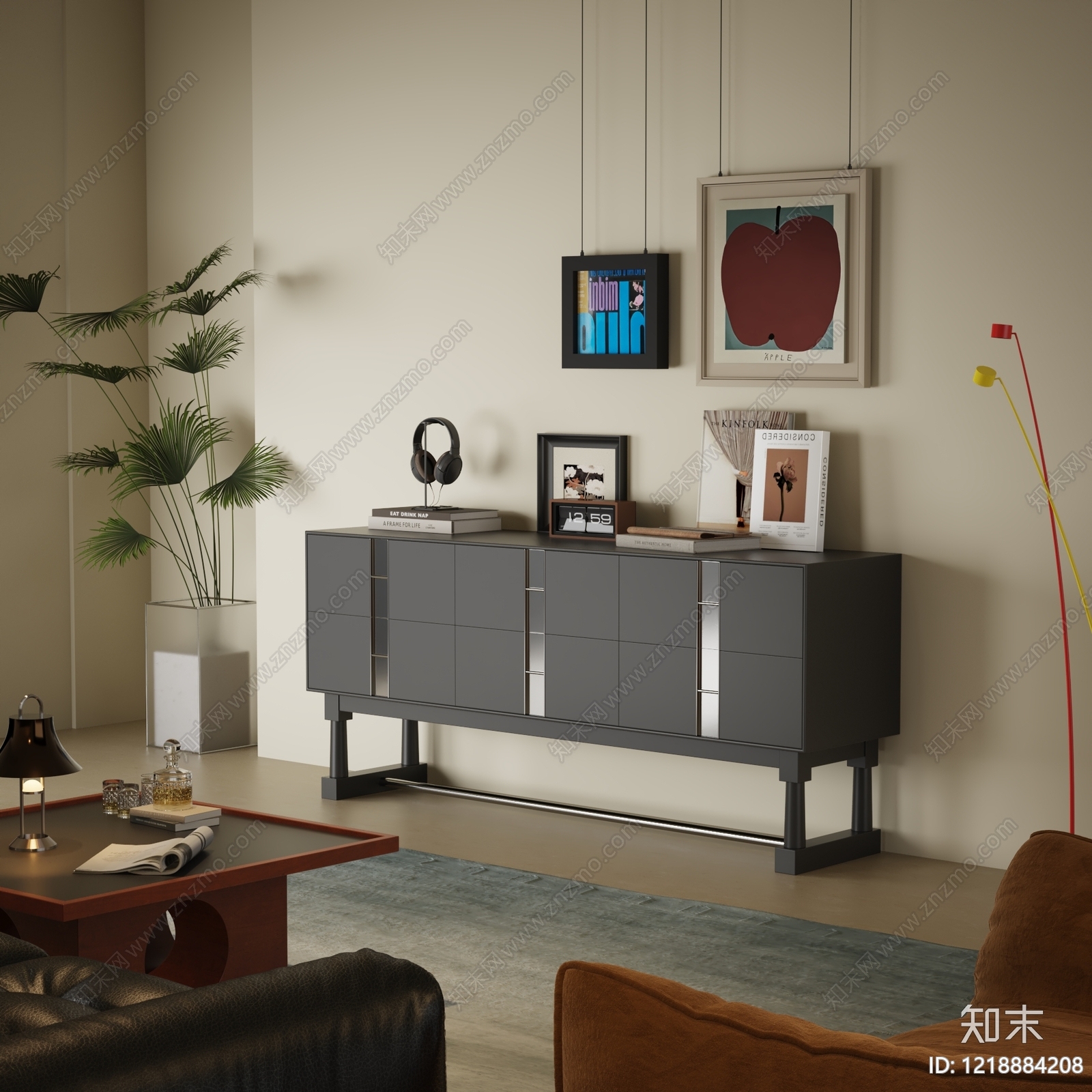 现代简约包豪斯客厅3D模型下载【ID:1218884208】