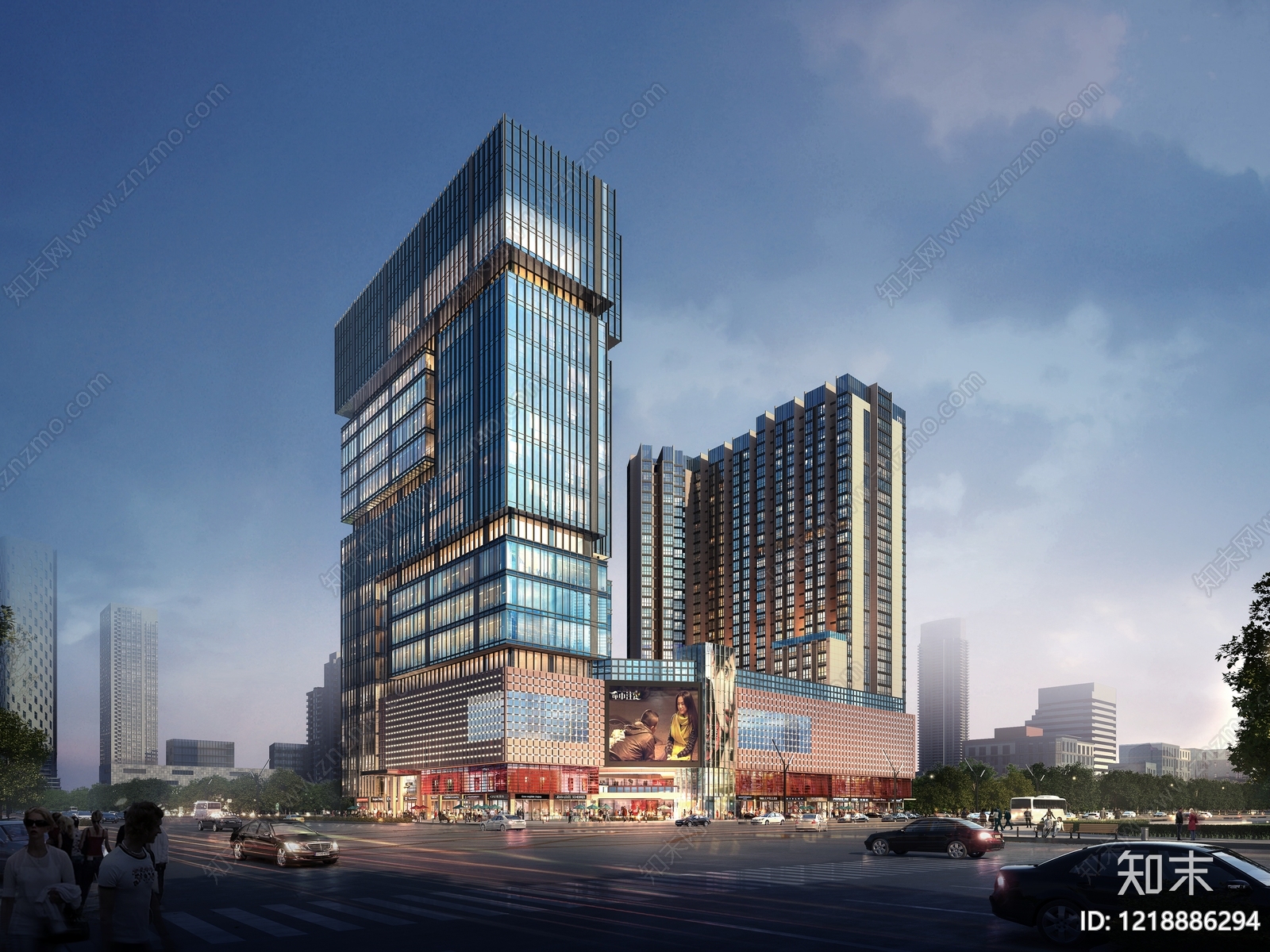 现代主义商业综合体3D模型下载【ID:1218886294】