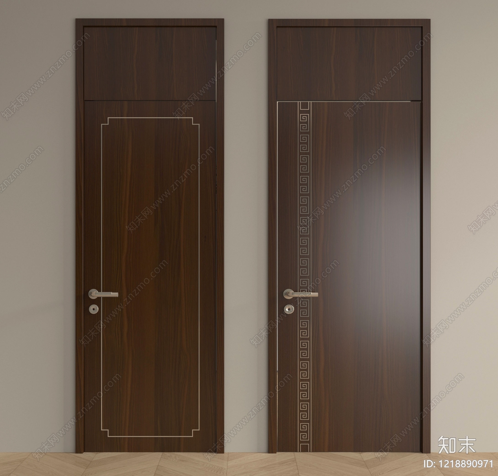 新中式门组合3D模型下载【ID:1218890971】