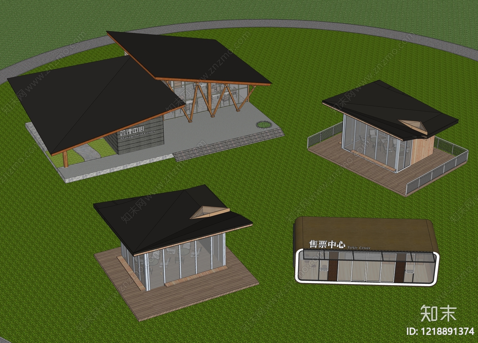 现代主义小公建SU模型下载【ID:1218891374】