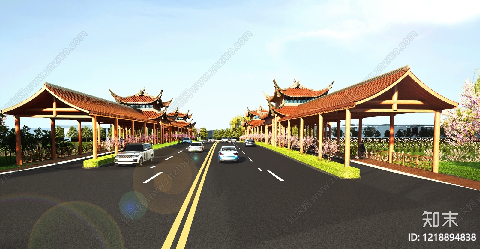 新中式大桥SU模型下载【ID:1218894838】