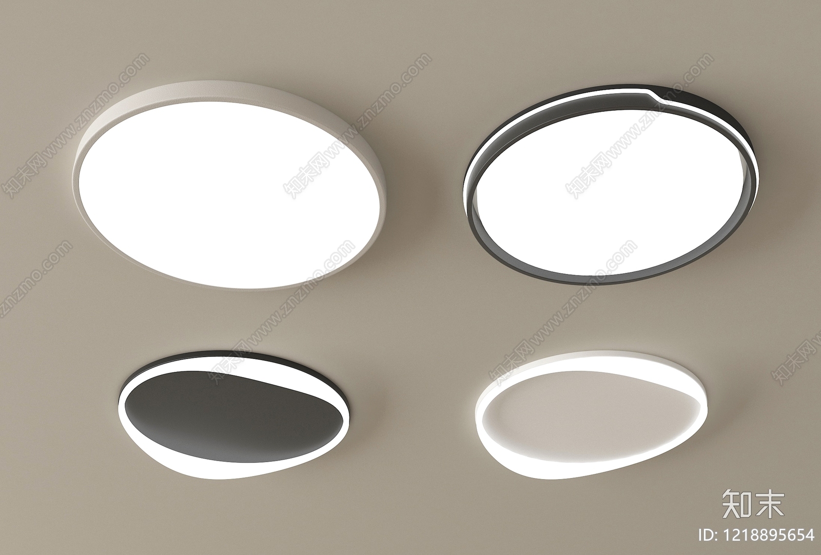 极简灯具组合3D模型下载【ID:1218895654】