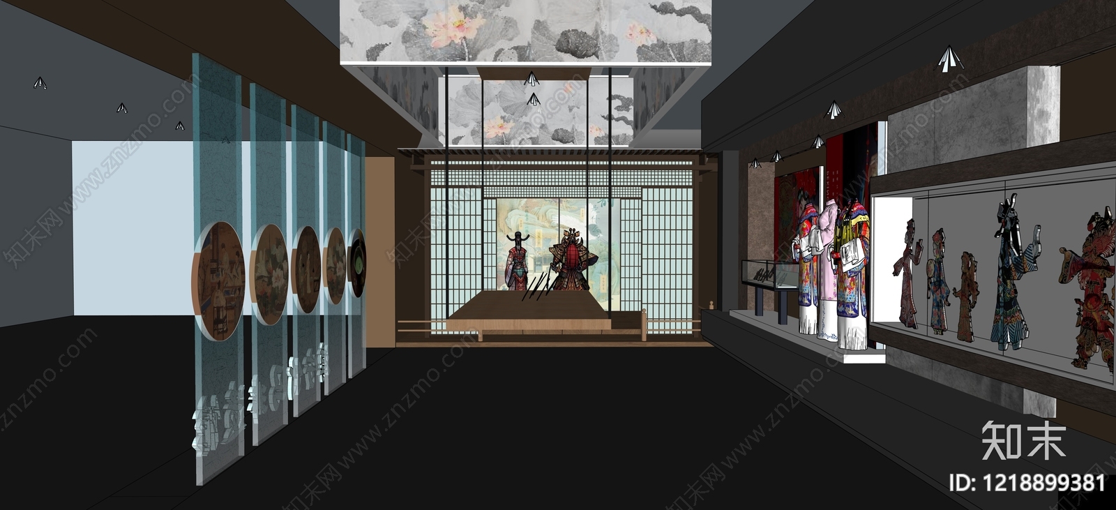 新中式非遗展厅SU模型下载【ID:1218899381】