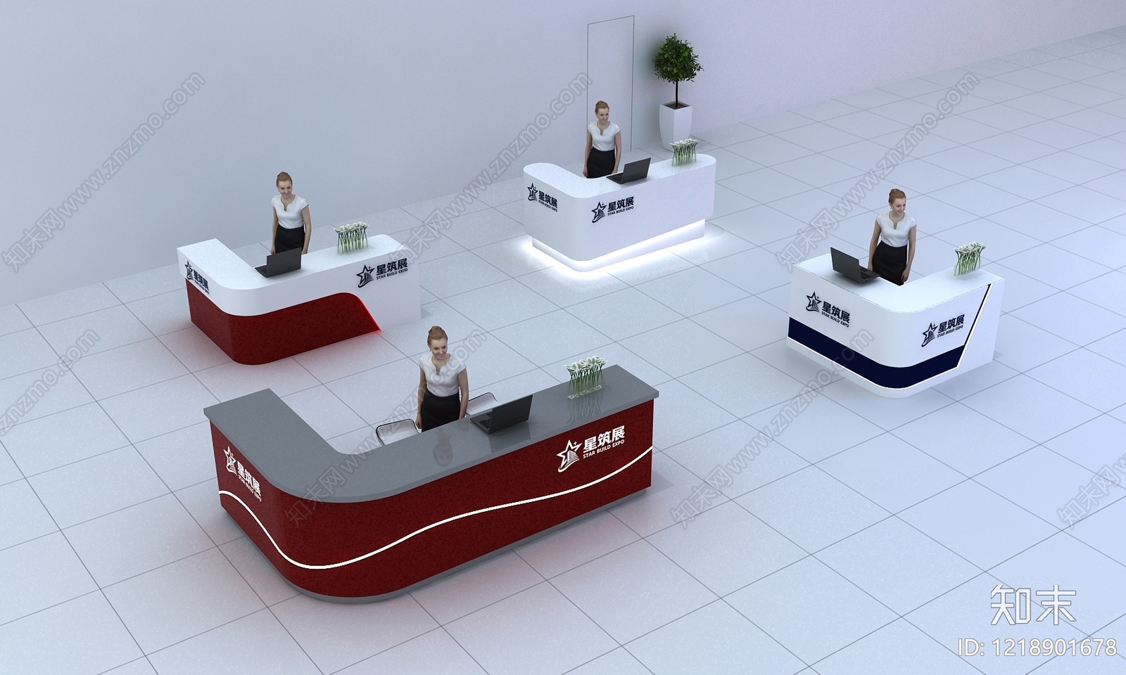 现代简约前台3D模型下载【ID:1218901678】
