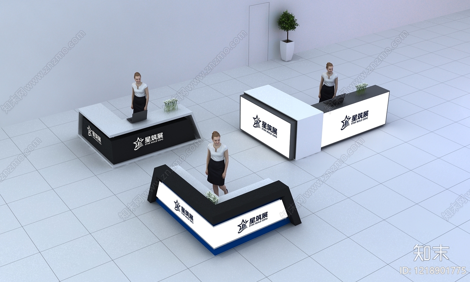 现代简约前台3D模型下载【ID:1218901775】