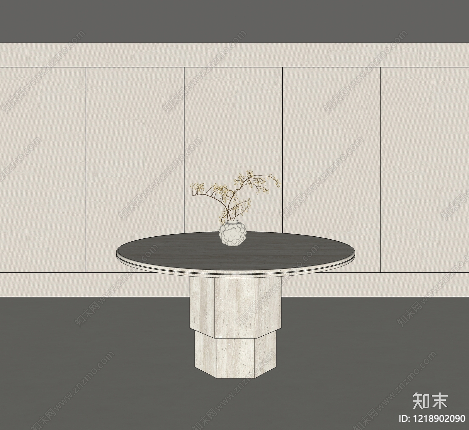 极简餐桌SU模型下载【ID:1218902090】