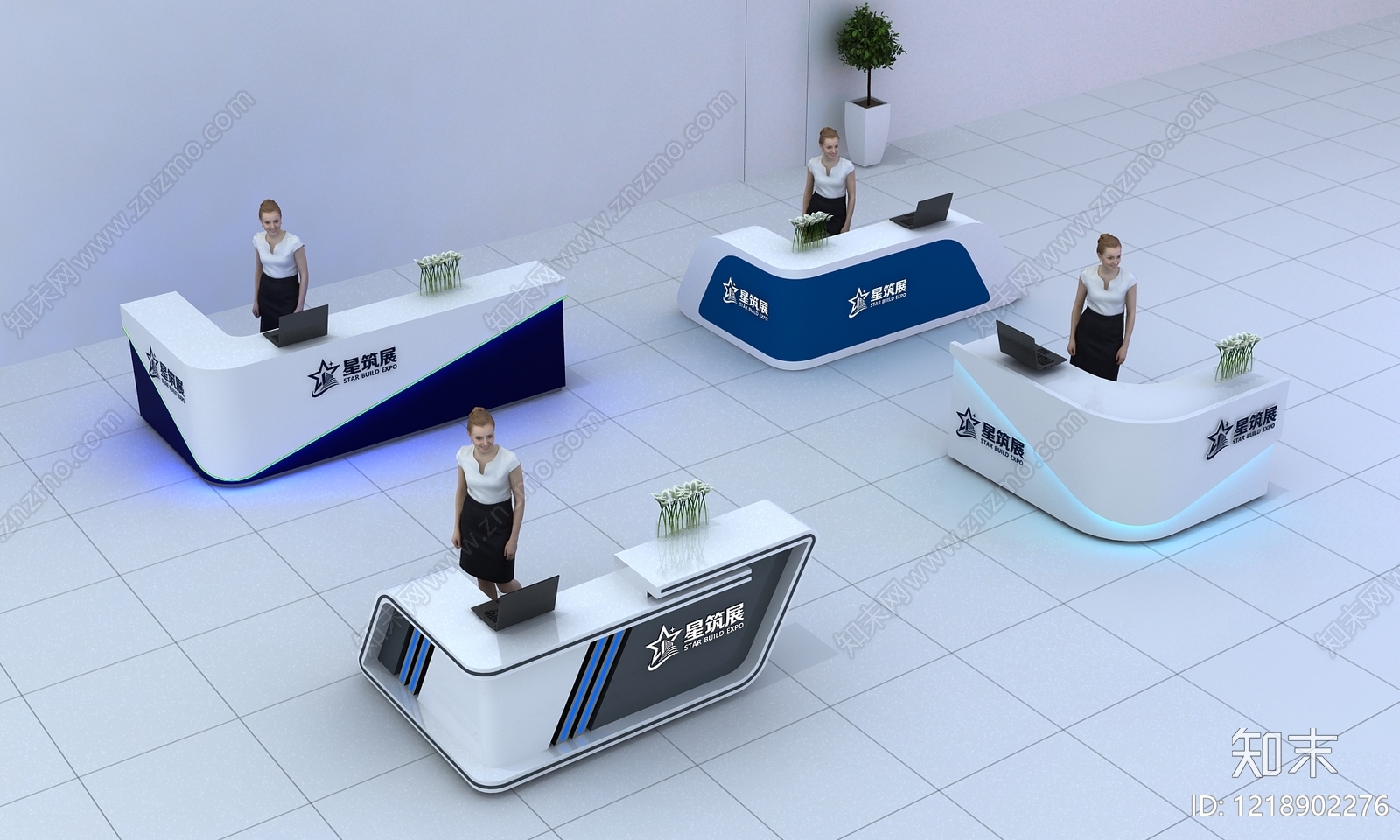 现代简约前台3D模型下载【ID:1218902276】