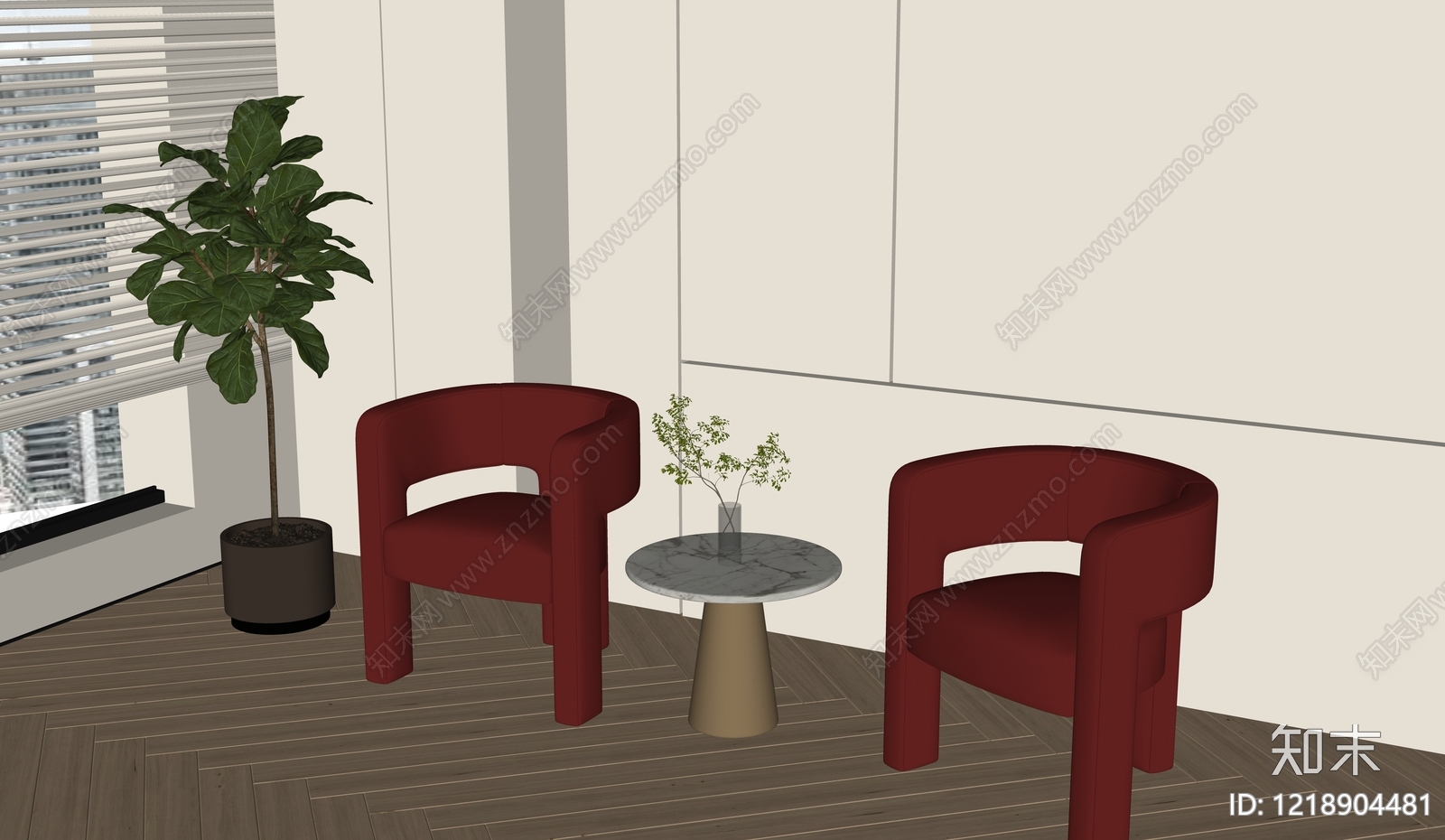 现代简约休闲桌椅SU模型下载【ID:1218904481】