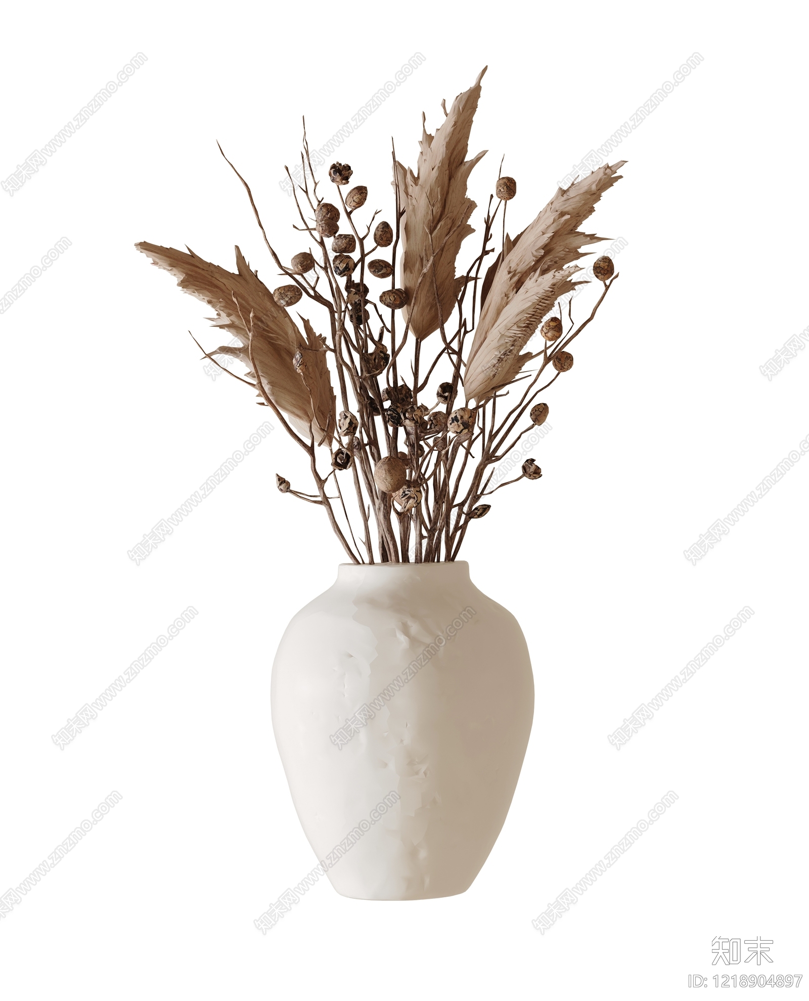 侘寂花艺3D模型下载【ID:1218904897】