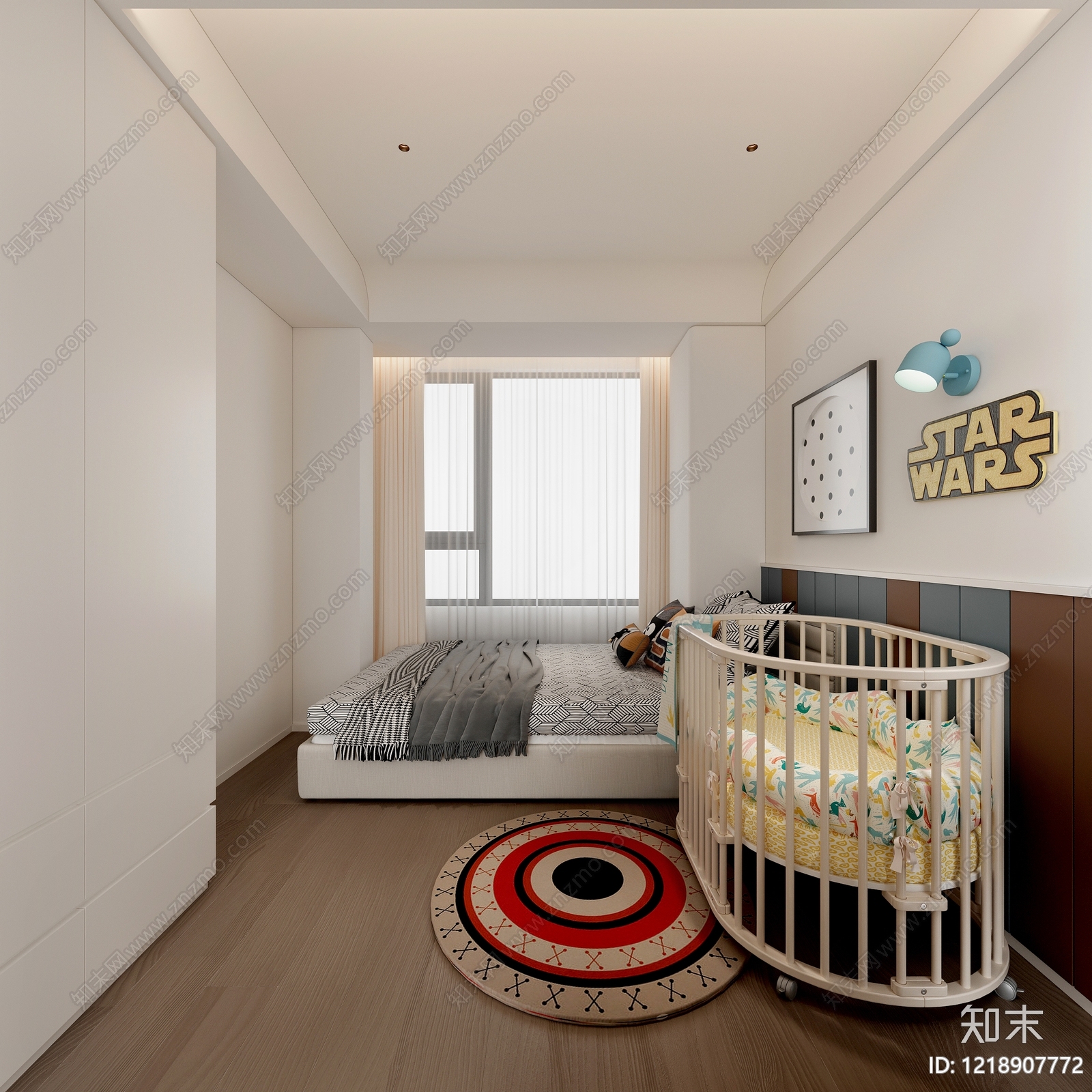 现代简约通用儿童房3D模型下载【ID:1218907772】