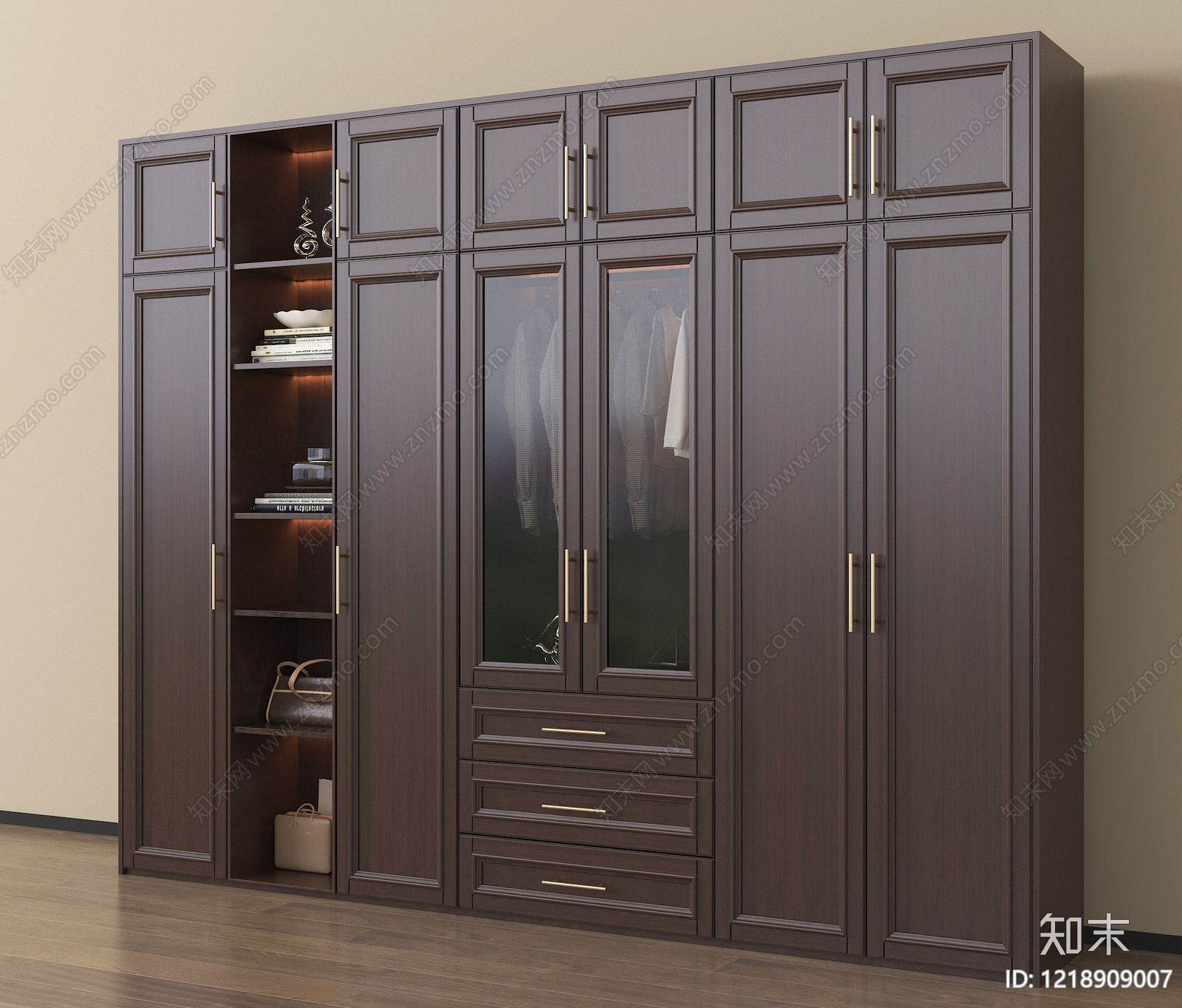 新中式衣柜3D模型下载【ID:1218909007】