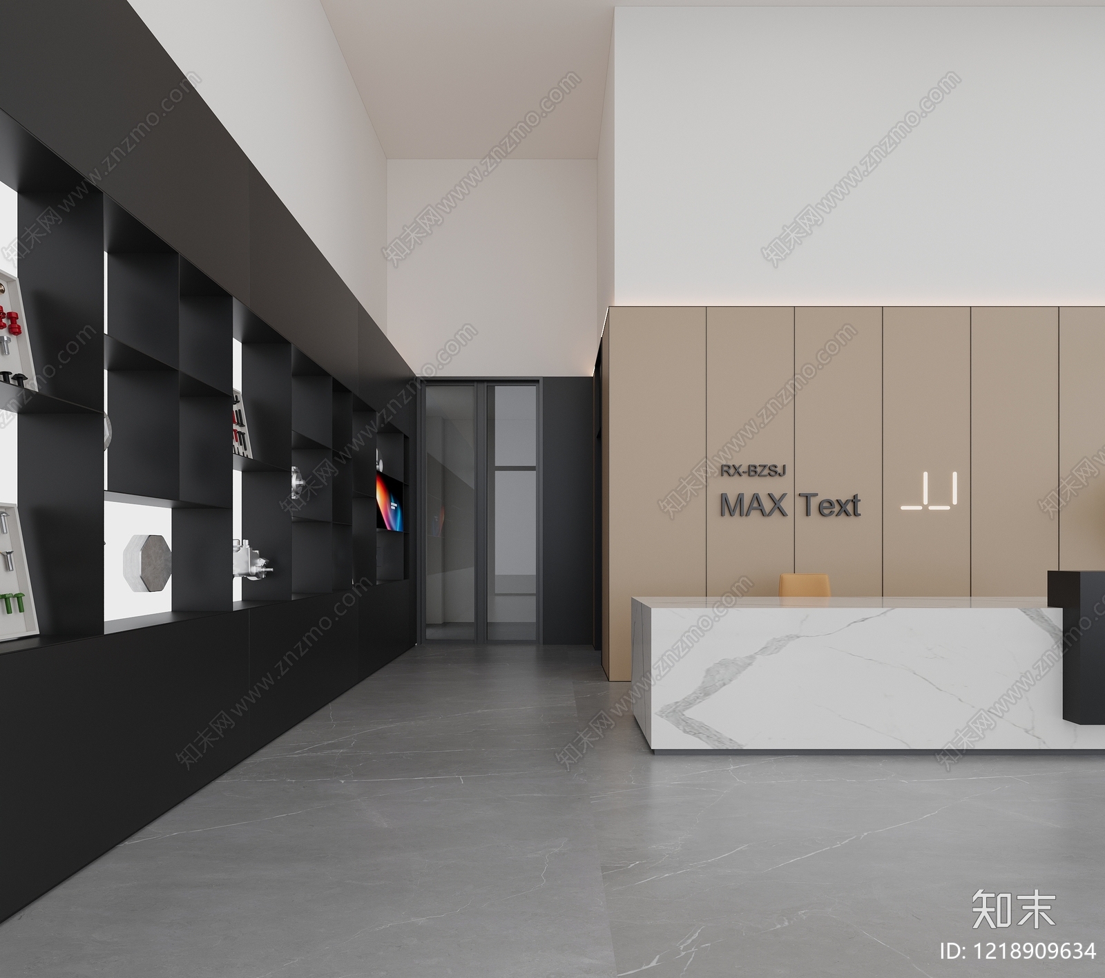 极简办公大厅3D模型下载【ID:1218909634】