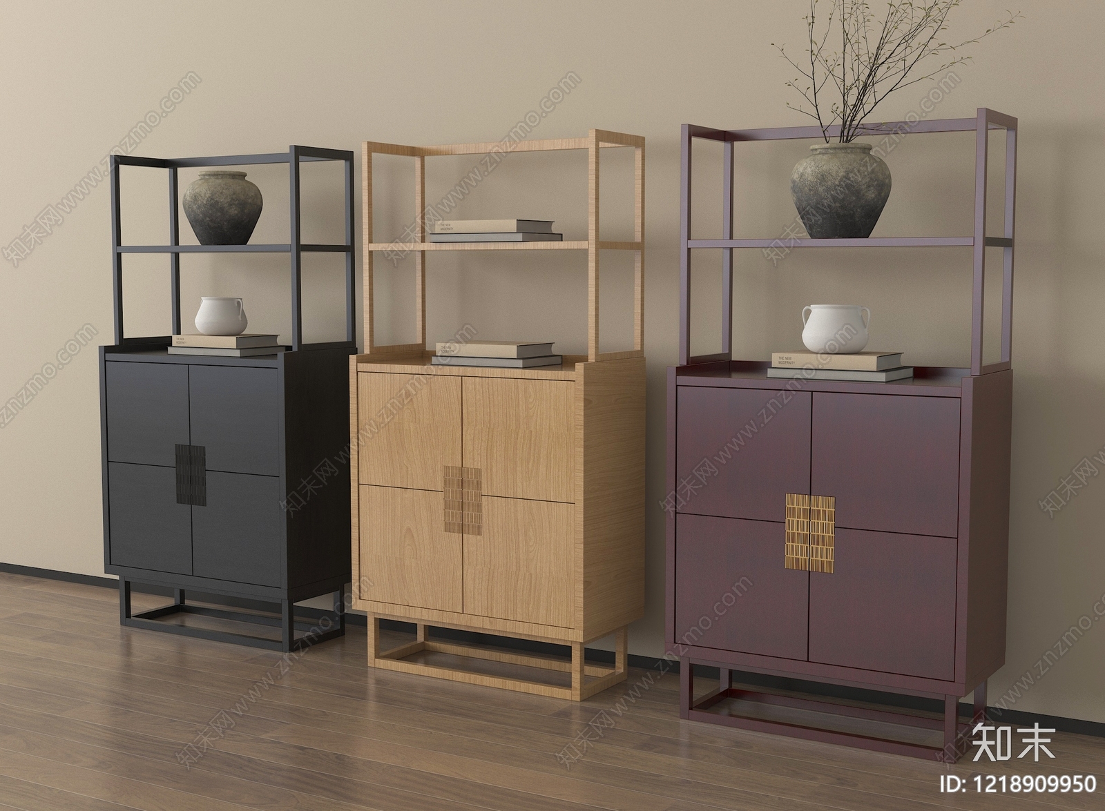 新中式储物柜3D模型下载【ID:1218909950】