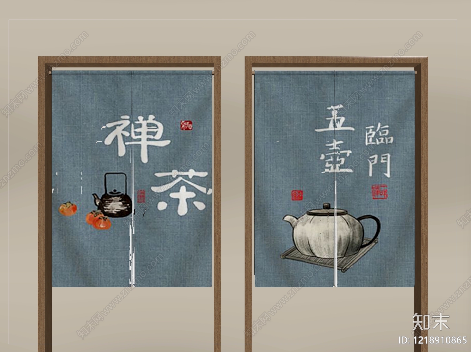 禅意窗帘SU模型下载【ID:1218910865】