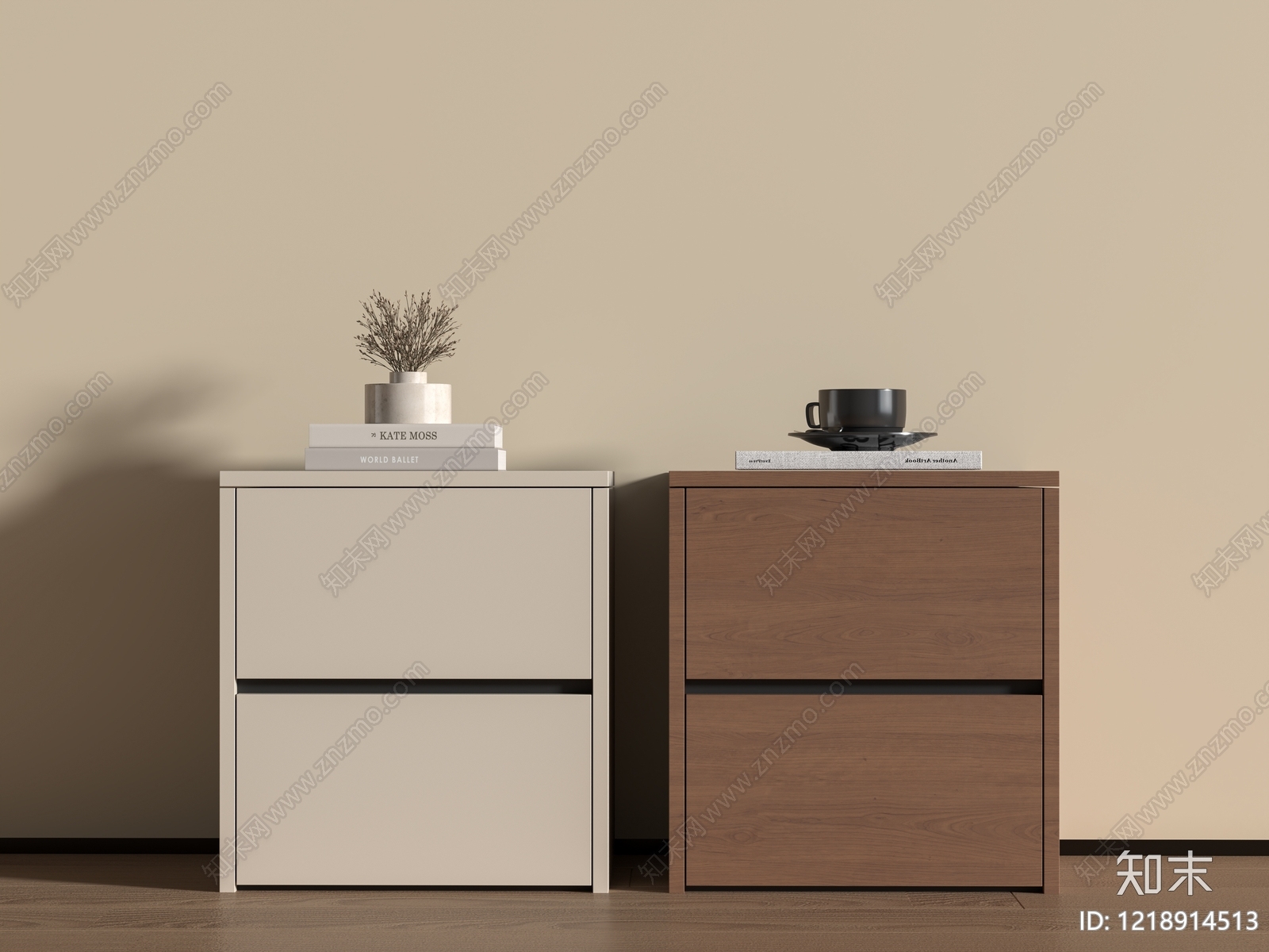 现代简约床头柜3D模型下载【ID:1218914513】