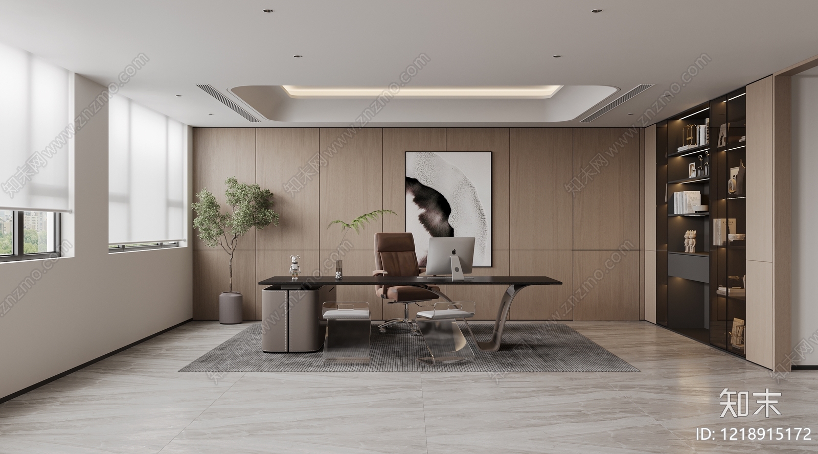 现代简约董事长办公室3D模型下载【ID:1218915172】
