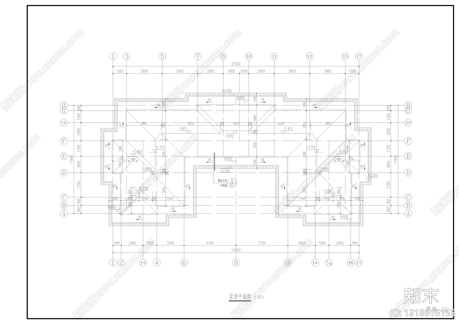 别墅建筑cad施工图下载【ID:1218916155】