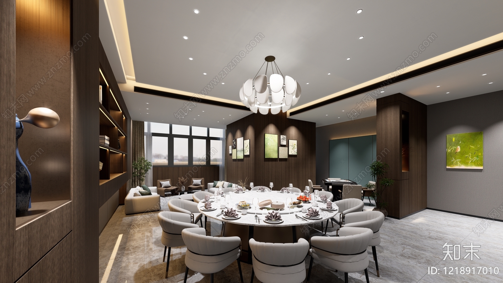 现代简约其他酒店空间SU模型下载【ID:1218917010】