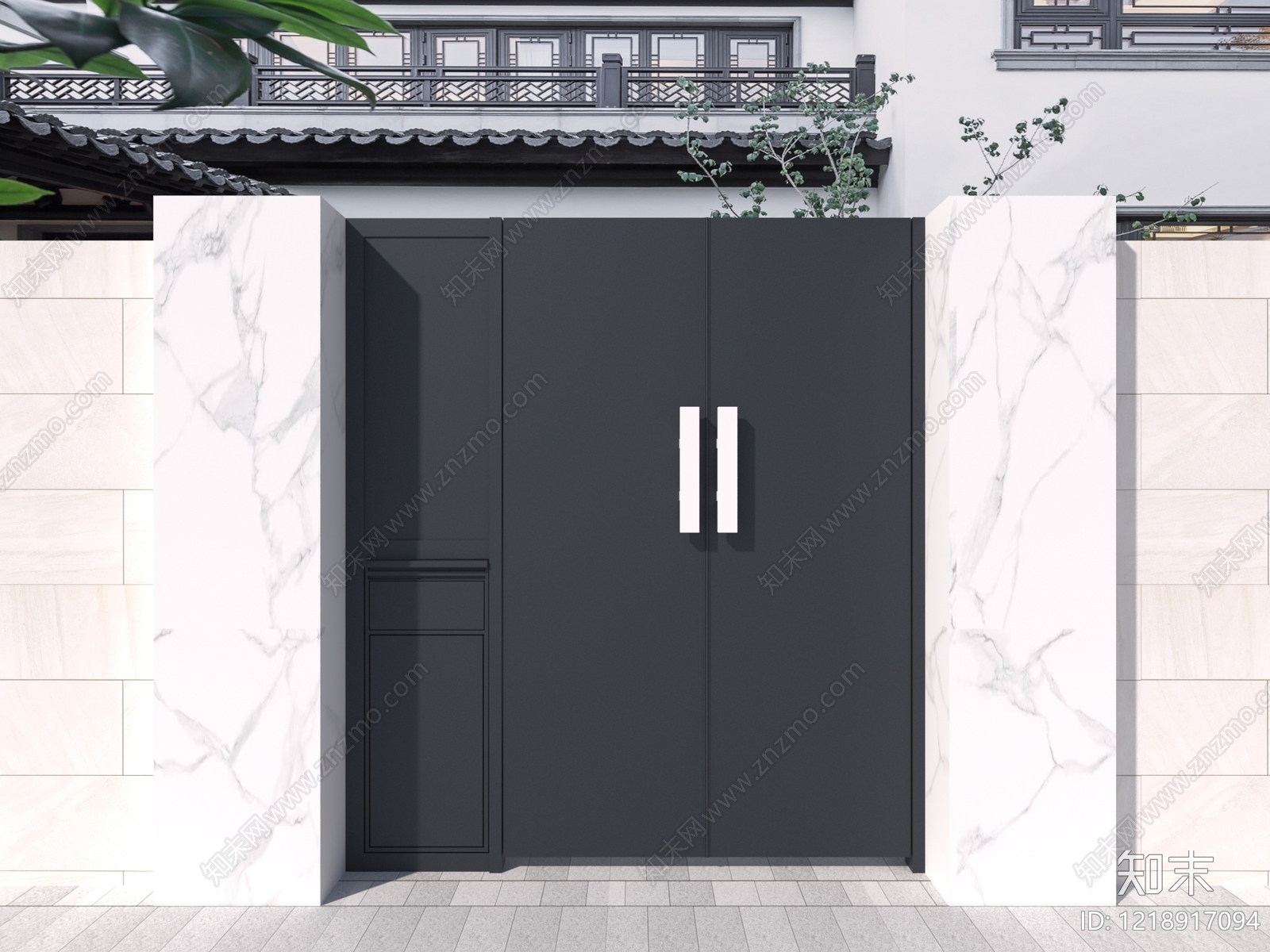 新中式大门3D模型下载【ID:1218917094】