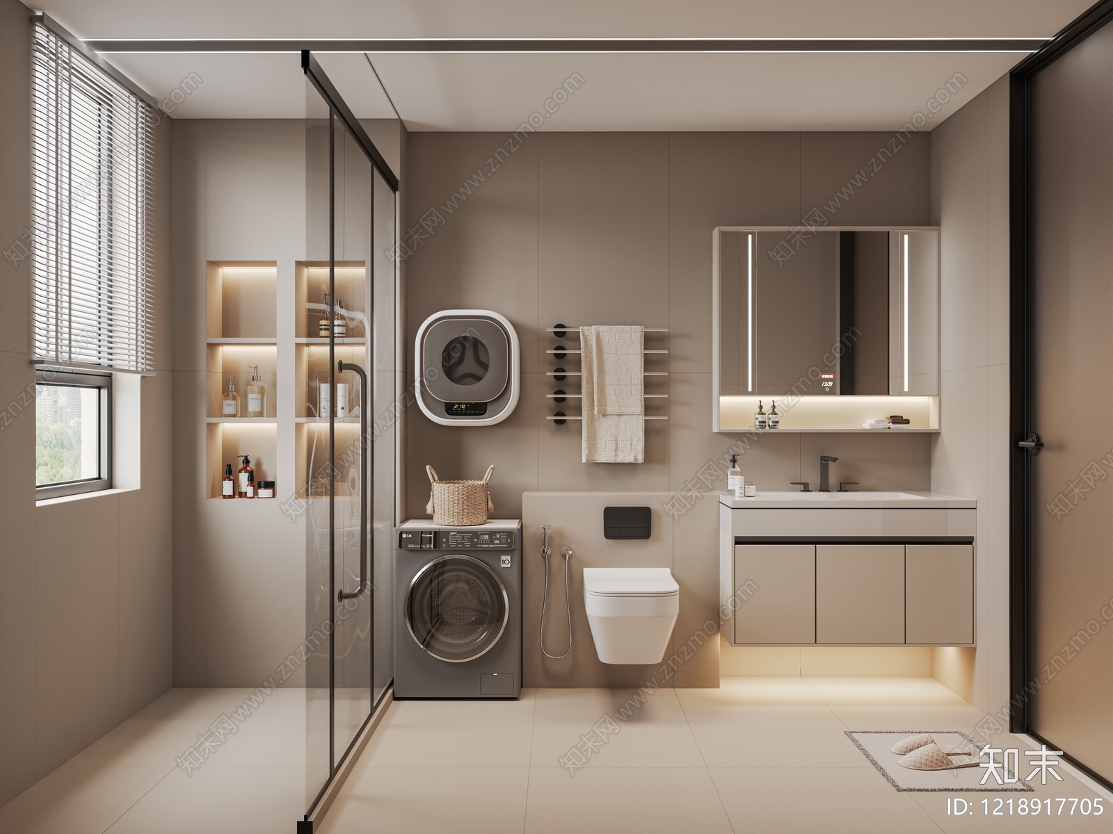 极简卫生间3D模型下载【ID:1218917705】
