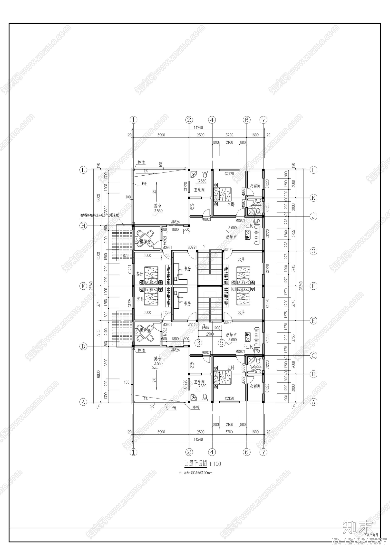 别墅建筑cad施工图下载【ID:1218917977】