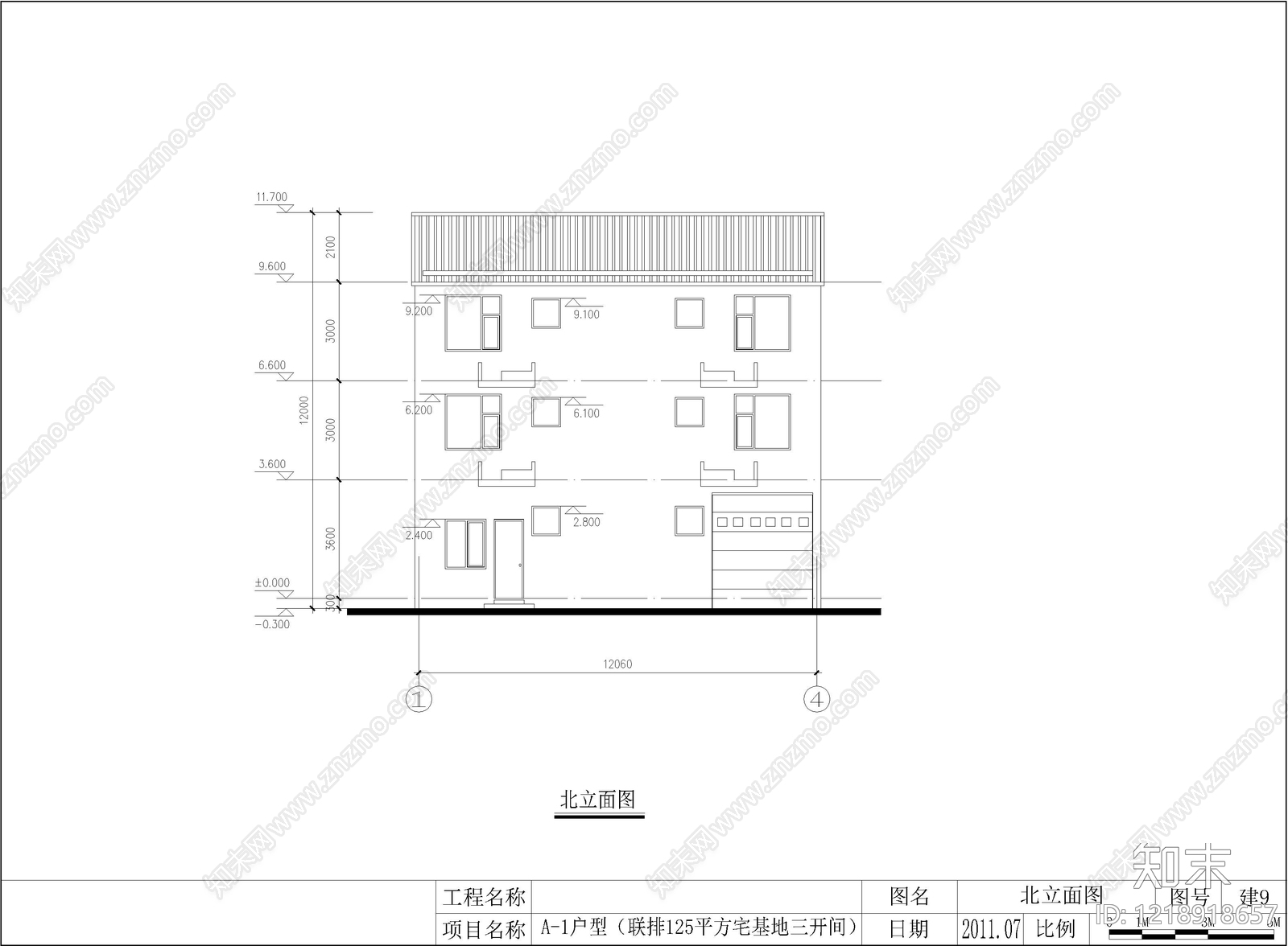 别墅建筑cad施工图下载【ID:1218918657】
