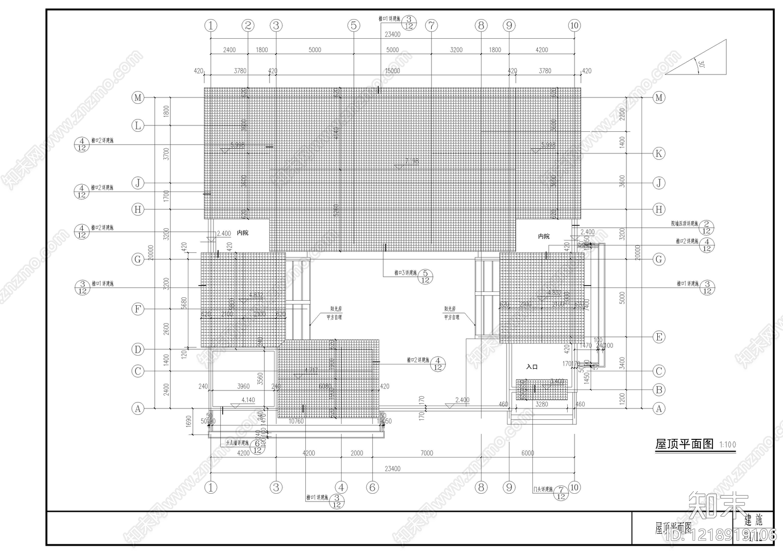 别墅建筑cad施工图下载【ID:1218919106】