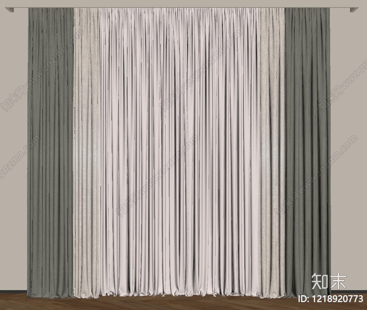现代简约窗帘SU模型下载【ID:1218920773】