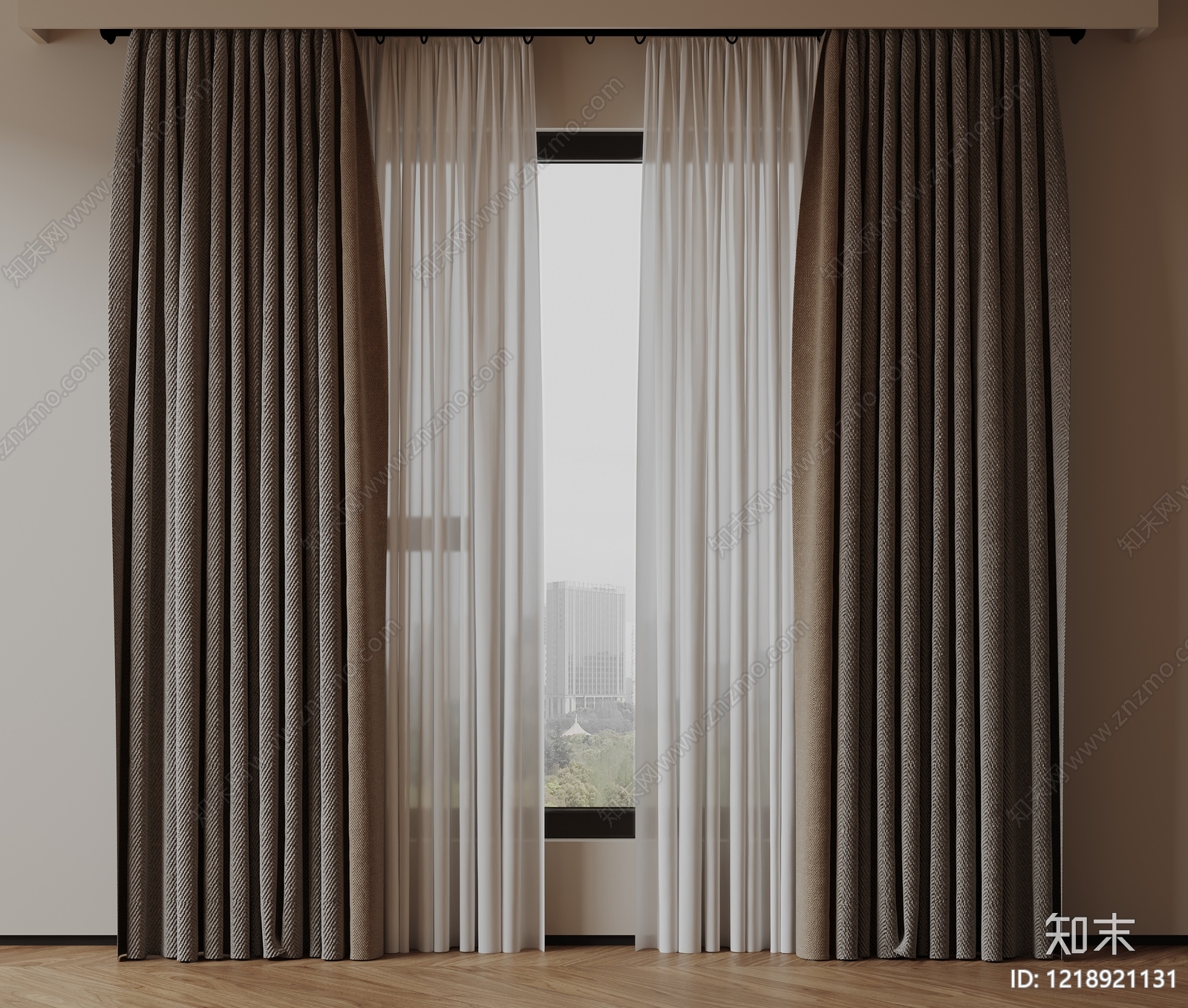 极简通用窗帘3D模型下载【ID:1218921131】