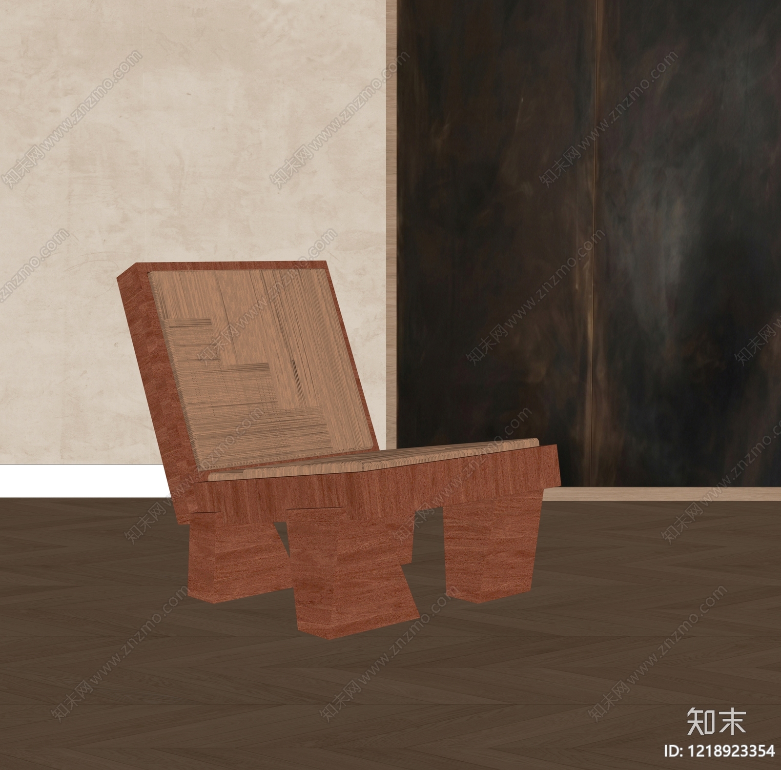 侘寂休闲椅SU模型下载【ID:1218923354】