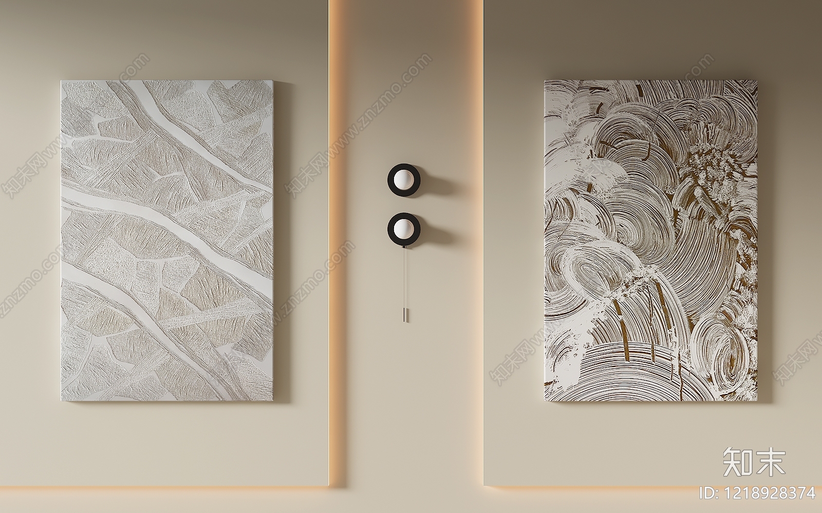 极简抽象挂画3D模型下载【ID:1218928374】
