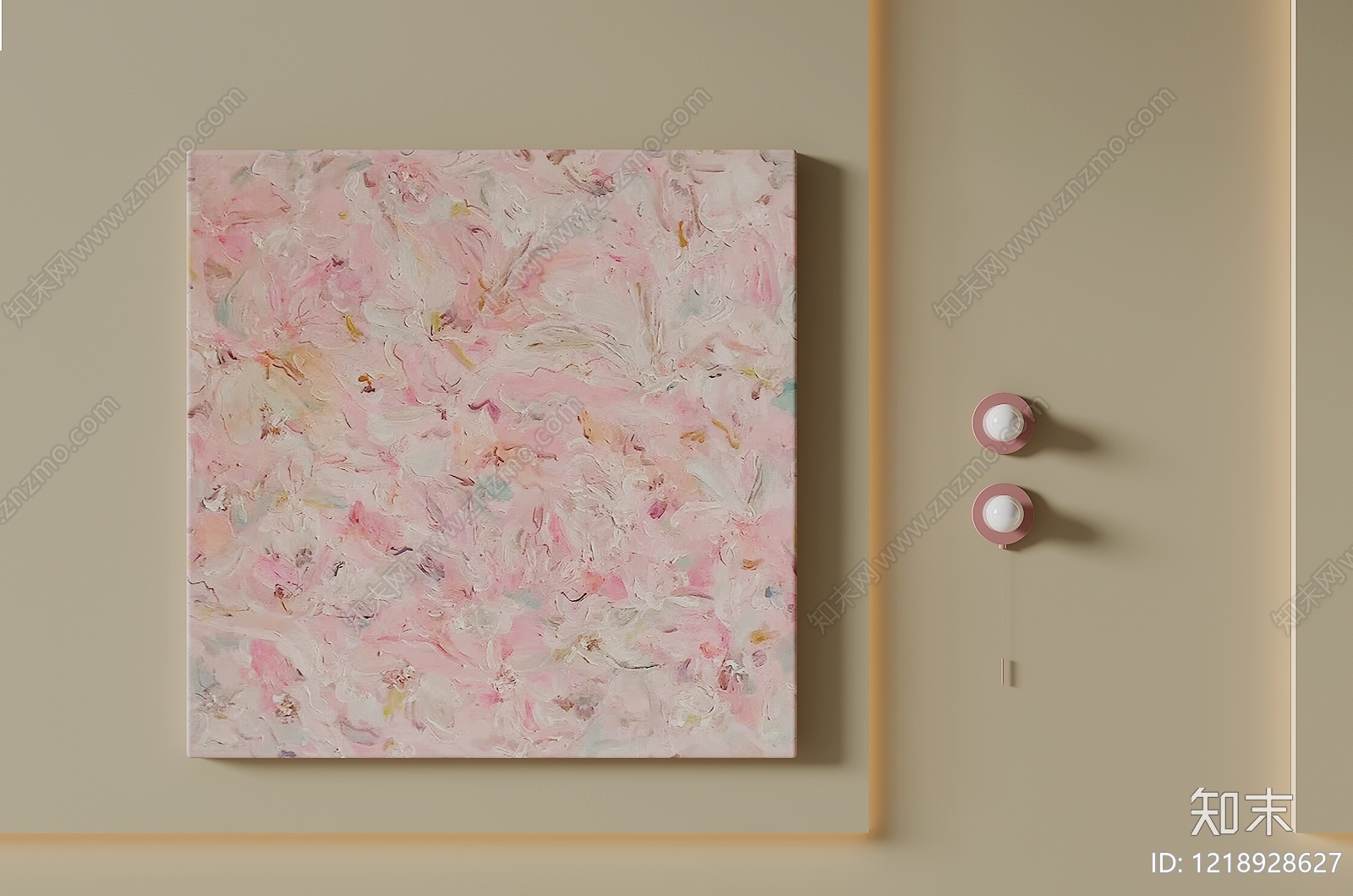 奶油风抽象挂画3D模型下载【ID:1218928627】