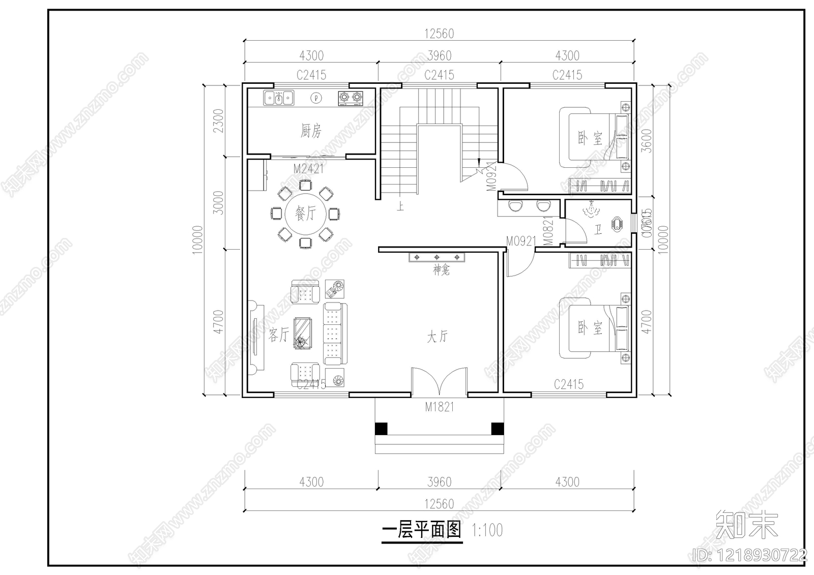 别墅建筑cad施工图下载【ID:1218930722】