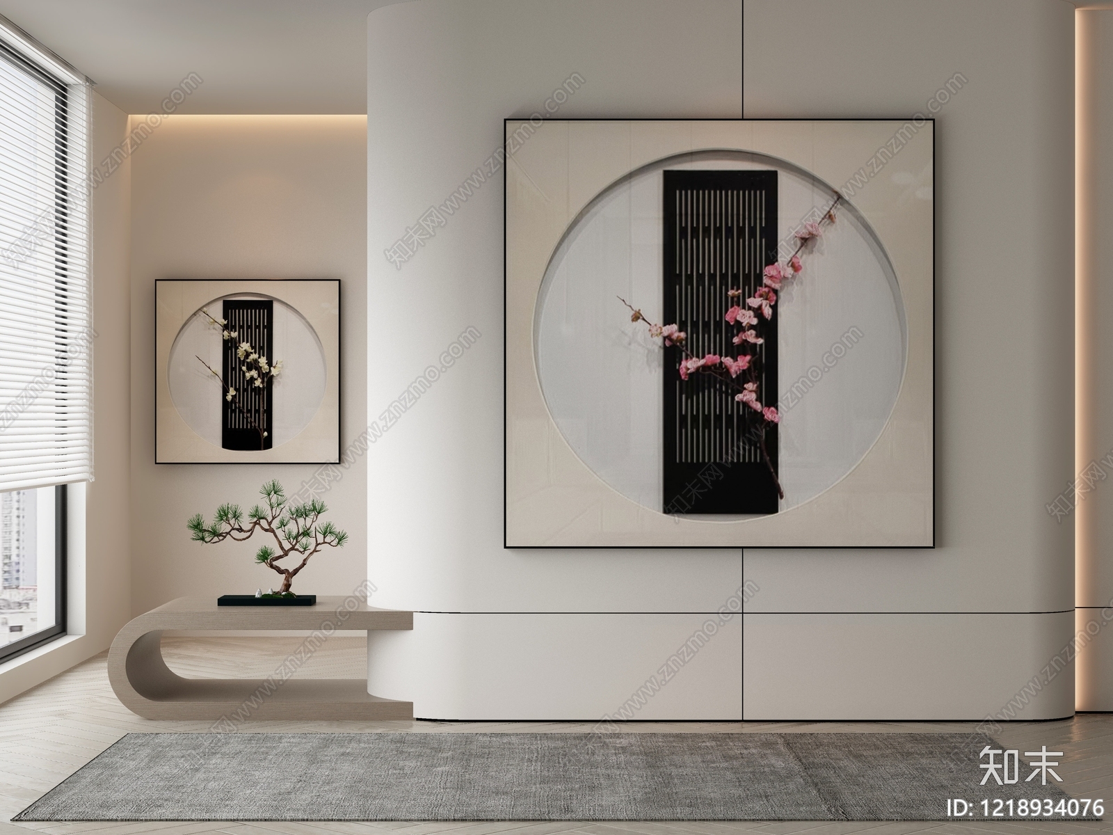 新中式挂画3D模型下载【ID:1218934076】