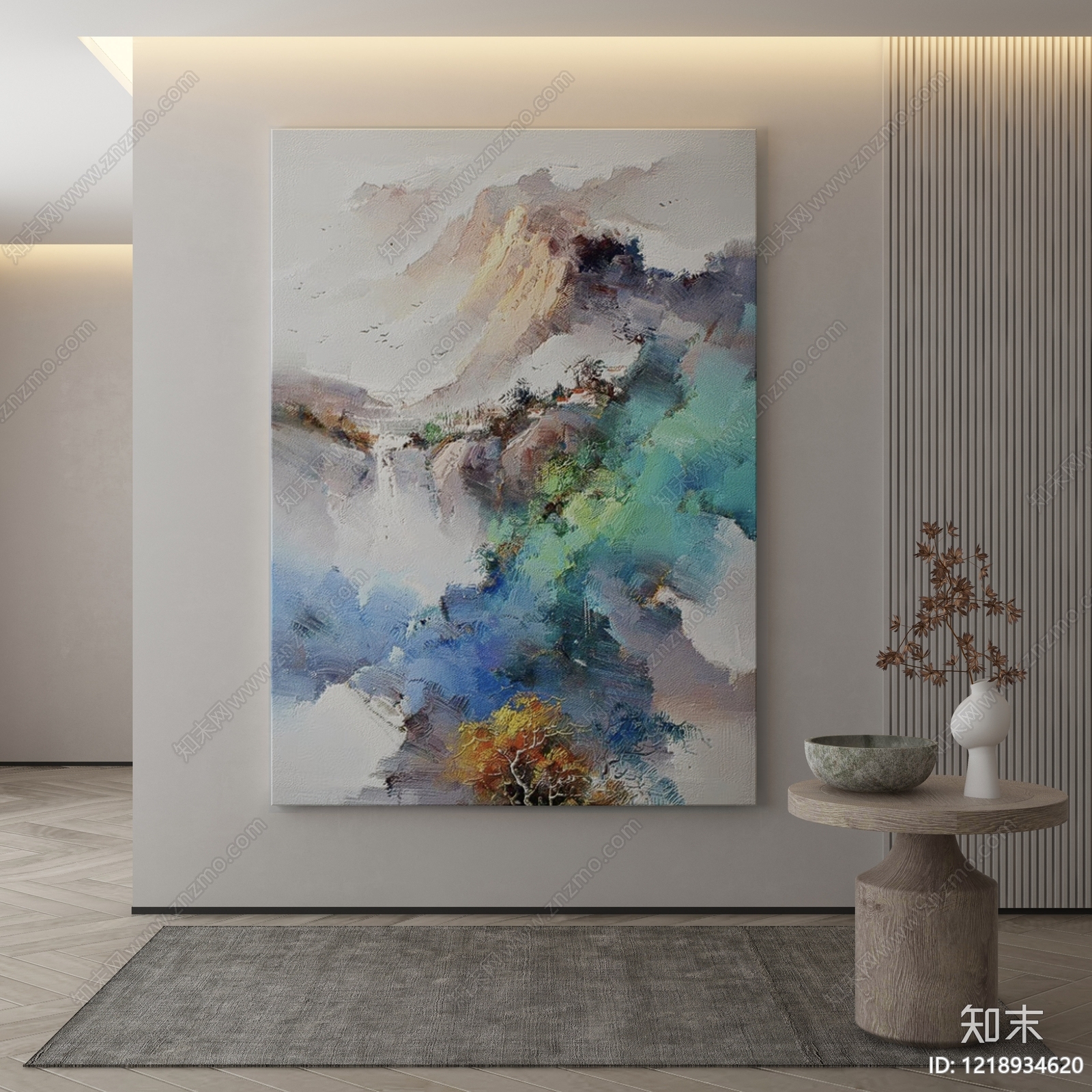 新中式抽象挂画3D模型下载【ID:1218934620】
